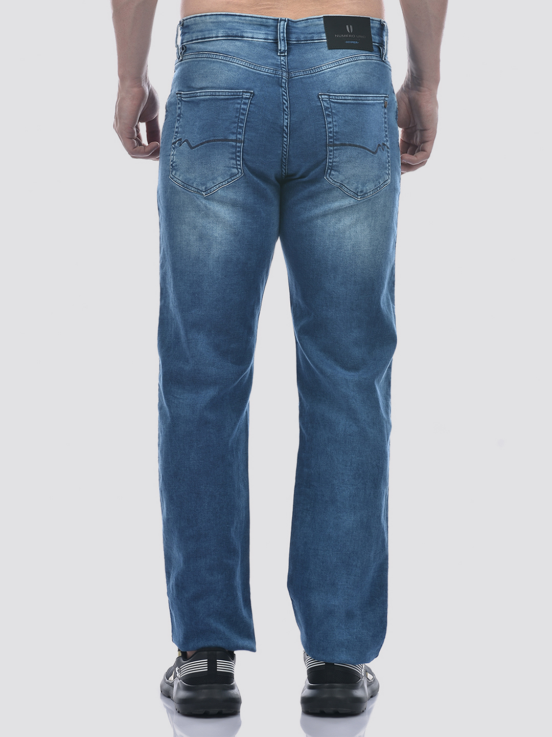 Numero Uno Men Blue Washed Regular Fit Sustainable Jeans